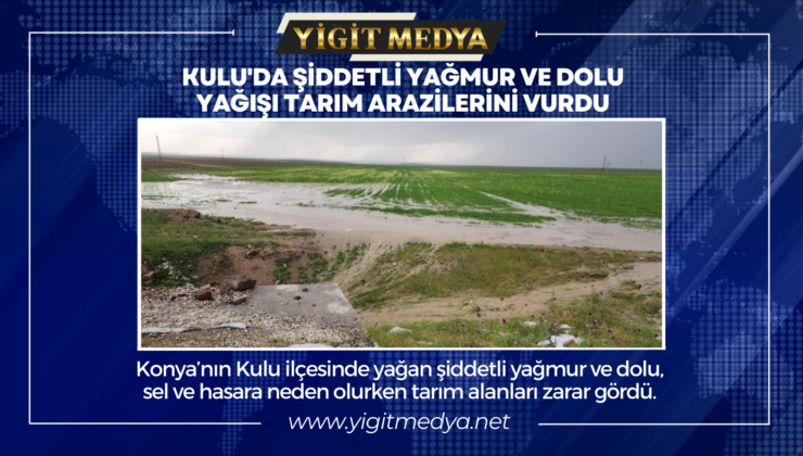 KULU’DA ŞİDDETLİ YAĞMUR VE DOLU YAĞIŞI TARIM ARAZİLERİNİ VURDU