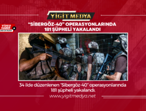 “SİBERGÖZ-40” OPERASYONLARINDA 181 ŞÜPHELİ YAKALANDI