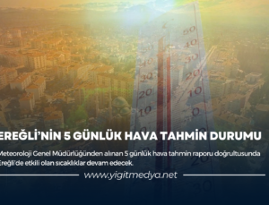 EREĞLİ’NİN 5 GÜNLÜK HAVA TAHMİN DURUMU