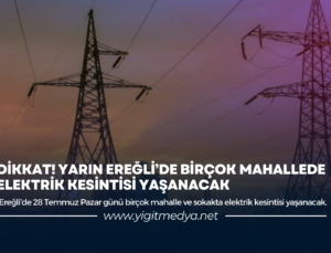 DİKKAT! YARIN EREĞLİ’DE BİRÇOK MAHALLEDE ELEKTRİK KESİNTİSİ YAŞANACAK