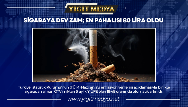 SİGARAYA DEV ZAM; EN PAHALISI 80 LİRA OLDU