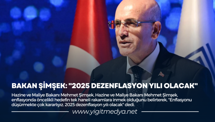 BAKAN ŞİMŞEK: “2025 DEZENFLASYON YILI OLACAK”