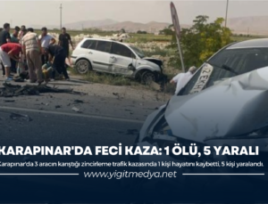 KARAPINAR’DA FECİ KAZA: 1 ÖLÜ, 5 YARALI