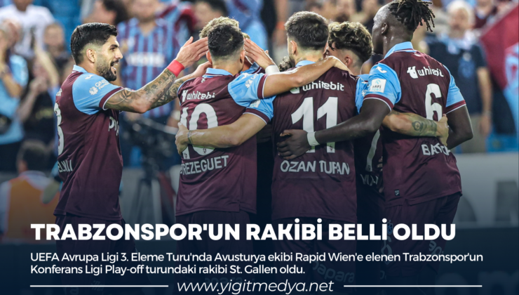 TRABZONSPOR’UN RAKİBİ BELLİ OLDU