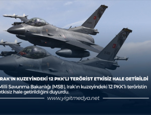 IRAK’IN KUZEYİNDEKİ 12 PKK’LI TERÖRİST ETKİSİZ HALE GETİRİLDİ