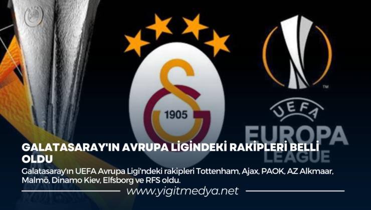 GALATASARAY’IN AVRUPA LİGİNDEKİ RAKİPLERİ BELLİ OLDU