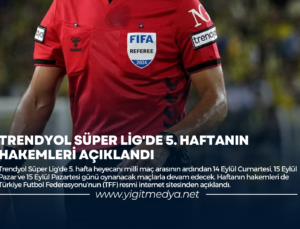 TRENDYOL SÜPER LİG’DE 5. HAFTANIN HAKEMLERİ AÇIKLANDI