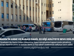 NARİN’İN ANNE VE BABASI DAHİL 22 KİŞİ ADLİYEYE SEVK EDİLDİ