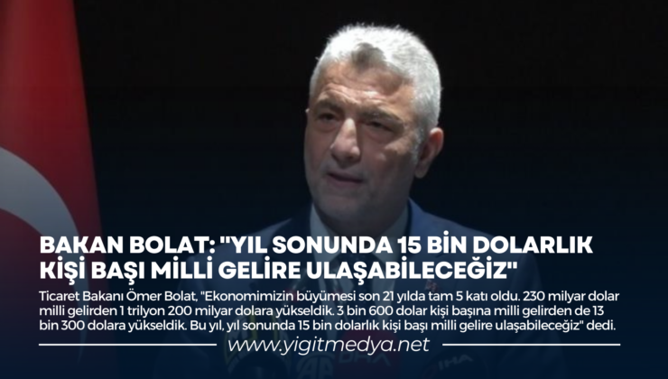 BAKAN BOLAT: “YIL SONUNDA 15 BİN DOLARLIK KİŞİ BAŞI MİLLİ GELİRE ULAŞABİLECEĞİZ”