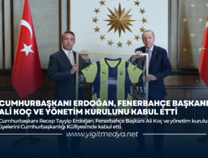 CUMHURBAŞKANI ERDOĞAN, FENERBAHÇE BAŞKANI ALİ KOÇ VE YÖNETİM KURULUNU KABUL ETTİ