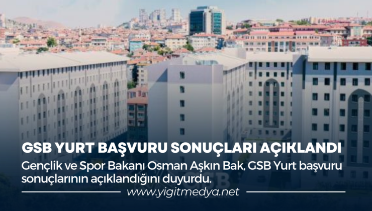 GSB YURT BAŞVURU SONUÇLARI AÇIKLANDI