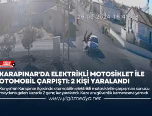 KARAPINAR’DA ELEKTRİKLİ MOTOSİKLET İLE OTOMOBİL ÇARPIŞTI: 2 KİŞİ YARALANDI