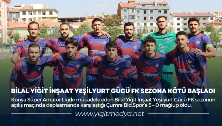 BİLAL YİĞİT İNŞAAT YEŞİLYURT GÜCÜ FK SEZONA KÖTÜ BAŞLADI