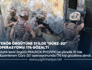 TERÖR ÖRGÜTÜNE 31 İLDE “GÜRZ-20” OPERASYONU: 176 GÖZALTI