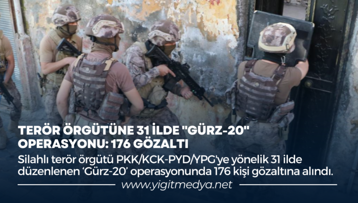 TERÖR ÖRGÜTÜNE 31 İLDE “GÜRZ-20” OPERASYONU: 176 GÖZALTI