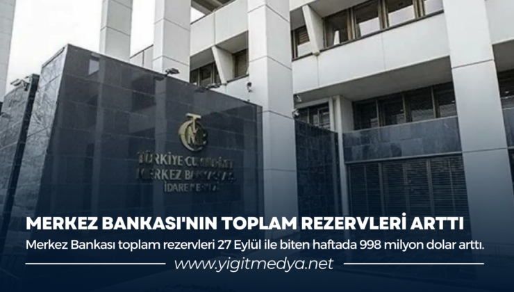 MERKEZ BANKASI’NIN TOPLAM REZERVLERİ ARTTI