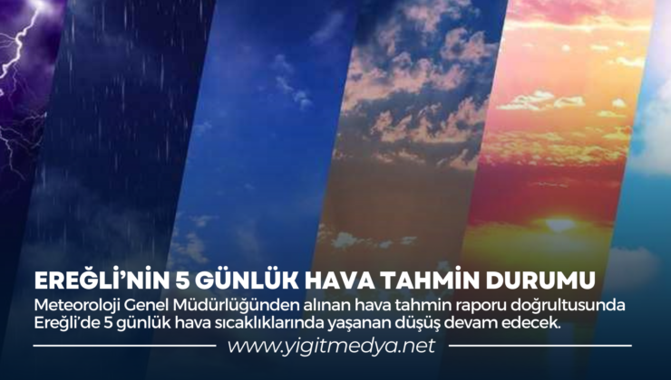 EREĞLİ’NİN 5 GÜNLÜK HAVA TAHMİN DURUMU