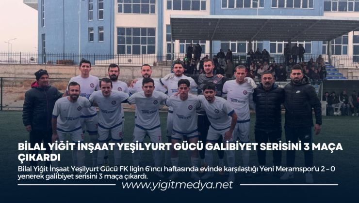 BİLAL YİĞİT İNŞAAT YEŞİLYURT GÜCÜ GALİBİYET SERİSİNİ 3 MAÇA ÇIKARDI