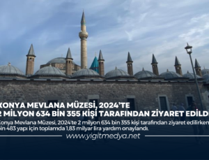 KONYA MEVLANA MÜZESİ, 2024’TE 2 MİLYON 634 BİN 355 KİŞİ TARAFINDAN ZİYARET EDİLDİ