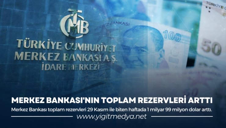 MERKEZ BANKASI’NIN TOPLAM REZERVLERİ ARTTI