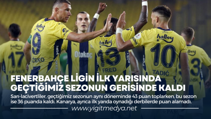 FENERBAHÇE LİGİN İLK YARISINDA GEÇTİĞİMİZ SEZONUN GERİSİNDE KALDI