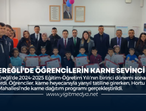 EREĞLİ’DE ÖĞRENCİLERİN KARNE SEVİNCİ