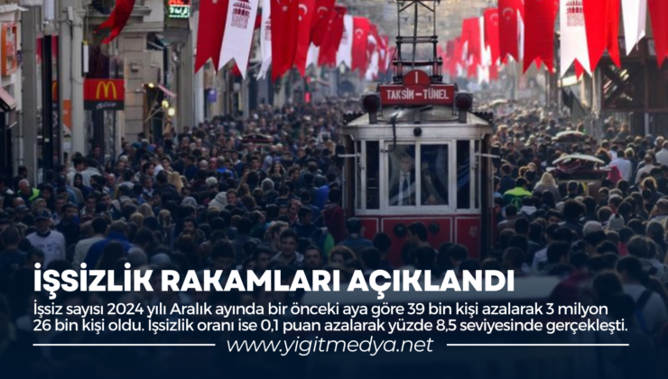 İŞSİZLİK RAKAMLARI AÇIKLANDI