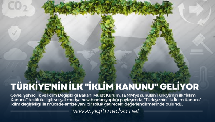 TÜRKİYE’NİN İLK “İKLİM KANUNU” GELİYOR